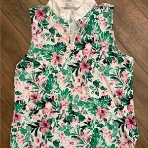 Tommy Bahama Golf tropical print Sleeveless Top, size XL